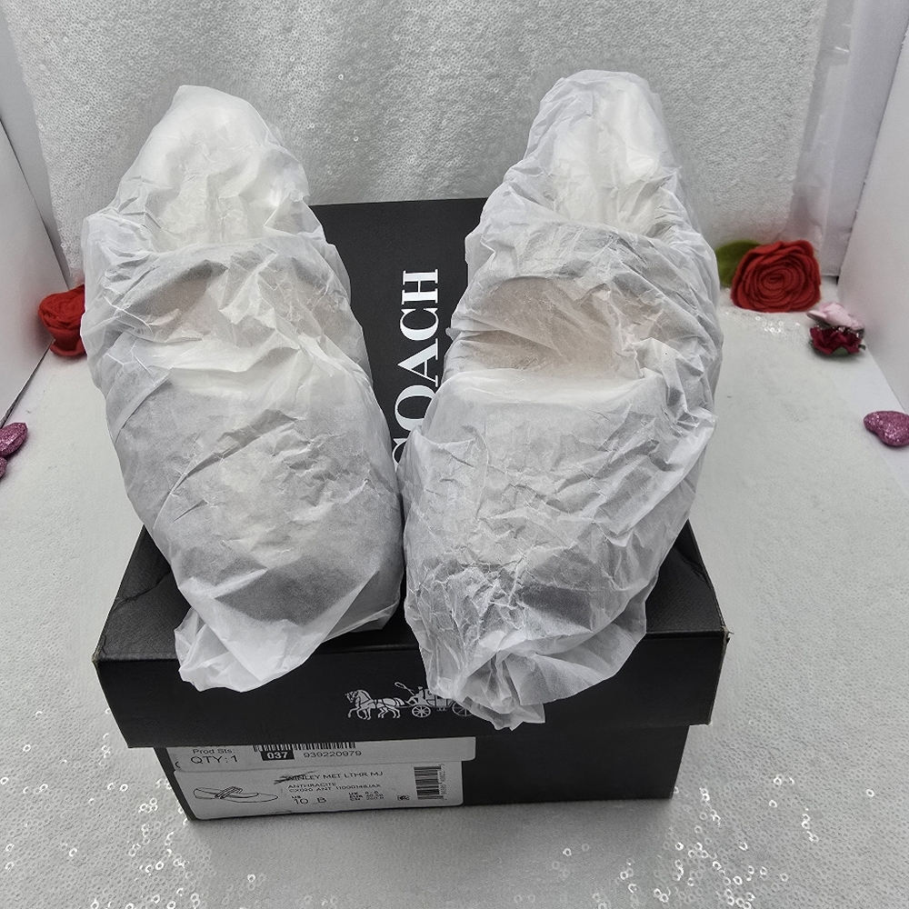 Coach Metallic Leather Winley Mary Jane Women's sz 10 - Picture 12 of 16